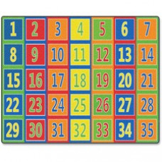 Flagship Carpets Fun 123s Color Square Rows Rug - 13.16 ft Length x 10.75 ft Width - Multicolor