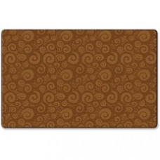 Flagship Carpets Solid Color Swirl Rug - 13.16 ft Length x 10.75 ft Width - Chocolate
