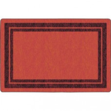 Flagship Carpets Double Dark Tone Border Red Rug - 12 ft Length x 90