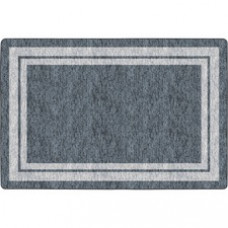 Flagship Carpets Double Light Tone Border Gray Rug - 12 ft Length x 90