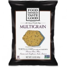 General Mills Multigrain Tortilla Chips - Fat-free, Non-GMO, Gluten-free - 1.50 oz - 24 / Carton