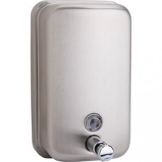 Genuine Joe Liquid/Lotion Soap Dispenser - Manual - 31.50 fl oz Capacity - Wall Mountable, Rust Proof - Stainless Steel - 1 / Each