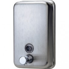 Genuine Joe Liquid/Lotion Soap Dispenser - Manual - 31.50 fl oz Capacity - Wall Mountable, Rust Proof - Stainless Steel - 24 / Carton