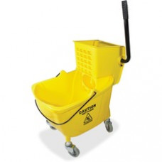 Genuine Joe 35 QT Side Press Mop Bucket Wringer Combo - 35 quart - 21" x 16" x 14" - Yellow