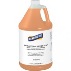 Genuine Joe Antibacterial Lotion Soap - 1 gal (3.8 L) - Bacteria Remover, Grime Remover, Dirt Remover - Hand - Orange - Anti-septic, Pleasant Scent - 1 Each