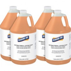 Genuine Joe Antibacterial Lotion Soap - 1 gal (3.8 L) - Bacteria Remover - Hand - Orange - Anti-septic - 4 / Carton