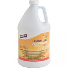 Genuine Joe Lemon Dish Detergent Gallon - Liquid - 1 gal (128 fl oz) - Lemon Scent - 1 Each - White