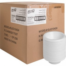 Genuine Joe Reusable Plastic Bowls - 125 / Pack - 12 fl oz Bowl - Plastic - Serving - Disposable - White - 1000 Piece(s) / Carton