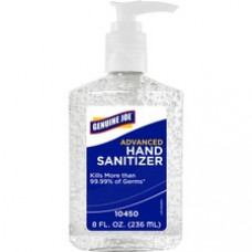 Genuine Joe Instant Hand Sanitizer - Neutral Scent - 8.5 fl oz (251.4 mL) - Pump Bottle Dispenser - Kill Germs - Hand - Clear - Bio-based, Moisturizing - 24 / Carton