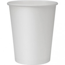 Genuine Joe Lined Disposable Hot Cups - 8 fl oz - 250 / Bundle - White - Polyurethane - Hot Drink