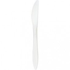 Genuine Joe Medium-weight Cutlery knife - 1000/Carton - Polypropylene - White