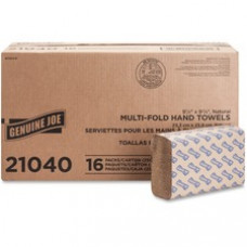 Genuine Joe Multifold Natural Towels - 1 Ply - 9.25
