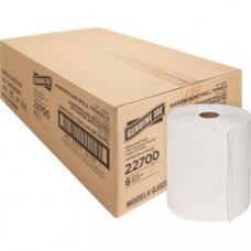 Genuine Joe Hardwound Roll Paper Towels - 7.90" x 800 ft - White - Absorbent, Chlorine-free - For Restroom - 6 / Carton