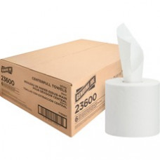 Genuine Joe Centerpull Paper Towels - 2 Ply - White - Fiber - Non-chlorine Bleached - 600 - 6 / Carton
