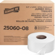 Genuine Joe Jumbo Dispenser Roll Bath Tissue - 2 Ply - 3.50