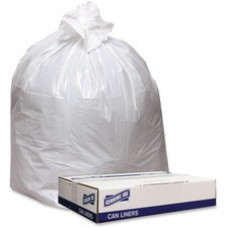 Genuine Joe Extra Heavy-duty White Trash Can Liners - 40