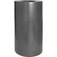 Genuine Joe Classic Cylinder Gray Waste Receptacle - 35 gal Capacity - 34