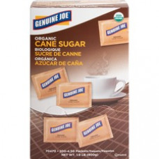 Genuine Joe Turbinado Natural Cane Sugar Packets - 0 lb (0.2 oz) - Molasses Flavor - Natural Sweetener - 200/Box