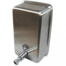Genuine Joe Stainless Vertical Soap Dispenser - Manual - 1.25 quart Capacity - Stainless Steel - 24 / Carton