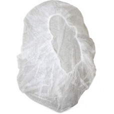 Genuine Joe Nonwoven Bouffant Cap - Lightweight, Comfortable, Elastic Headband - Large Size - Contaminant Protection - Polypropylene - White - 100 / Pack
