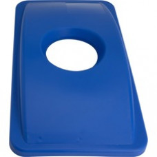 Genuine Joe 23-gallon Recycling Bin Round Cutout Lid - Round - 4 / Carton - Blue