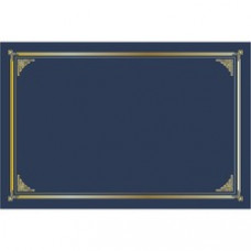 Geographics Certificate Holder - Linen - Gold Foil, Navy Blue - 10 / Pack