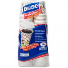 Dixie PerfecTouch Hot Cups - 10 fl oz - 300 / Carton - White - Coffee, Hot Drink