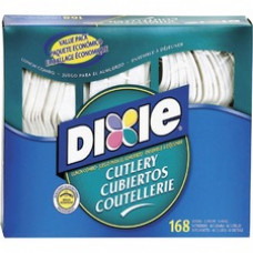 Dixie Heavy-duty Plastic Cutlery - 168 Piece(s) - 168/Box - Plastic - White