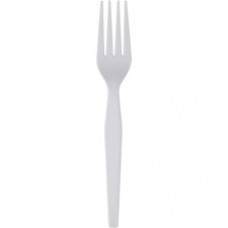 Dixie Heavyweight Plastic Cutlery - 100/Box - 100 x Fork - Polystyrene - White
