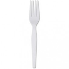 Dixie Heavyweight Plastic Cutlery - 100 / Box - 1000 Piece(s) - 1000/Carton - 1000 x Fork - Polystyrene - White