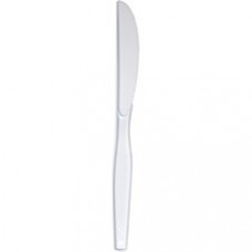 Dixie Medium Weight Plastic Cutlery - 100 / Box - 1000 Piece(s) - 1000/Carton - 1000 x Knife - Polystyrene - White