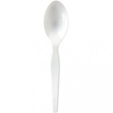 Dixie Medium Weight Plastic Cutlery - 100 / Box - 1000 Piece(s) - 1000/Carton - 1000 x Teaspoon - General Purpose - Plastic - White