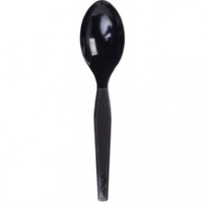 Dixie Medium Weight Black Plastic Utensils - 100/Box - 100 x Teaspoon - Plastic, Polystyrene - Black