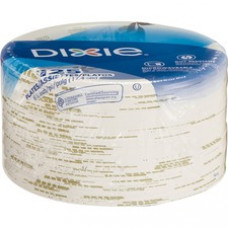 Dixie Medium-weight Paper Plates by GP Pro - White - Paper Body - 125 / Pack