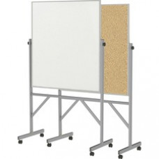 Ghent Reversible Cork Bulletin Board/Magnetic Whiteboard with Aluminum Frame - 36