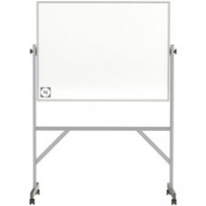 Ghent Hygienic Porcelain Mobile Whiteboard with Aluminum Frame - 48