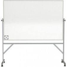 Ghent Hygienic Porcelain Mobile Whiteboard with Aluminum Frame - 96
