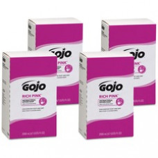 Gojo® Rich Pink Antibacterial Lotion Soap Refill - 67.6 fl oz (2 L) - Soil Remover - Anti-bacterial - 4 / Carton