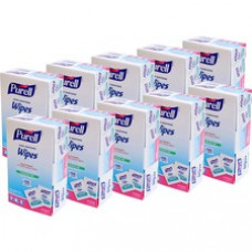 PURELL® On-the-go Sanitizing Hand Wipes - Ethyl Alcohol - Safe, Alcohol Based - For Hand - 100 Quantity Per Box - 1000 / Carton