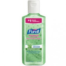 PURELL® Instant Hand Sanitizer with Aloe - Floral Scent - 4 fl oz (118.3 mL) - Kill Germs - Hand - Green - Moisturizing, Non-sticky, Residue-free, Hypoallergenic - 1 Each