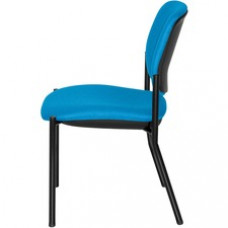 United Chair Brylee Guest Chair - Quadrille Cabaret Fabric Seat - Quadrille Cabaret Fabric Back - Black Polymer, Tubular Steel Frame - Four-legged Base - 2 / Carton