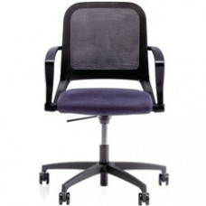 United Chair Light Task Chair With Arms - Cobalt Seat - Black Frame - 5-star Base - Armrest