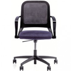 United Chair Light Task Chair With Arms - Ebony Seat - Black Frame - 5-star Base - Armrest