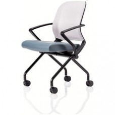 United Chair Nesting Chair With Arms - Abyss Seat - Raven Back - Black Frame - Armrest