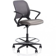 United Chair Rackup RK53 Sitting Stool - Black Seat - Black Frame - 5-star Base - Abyss - Armrest