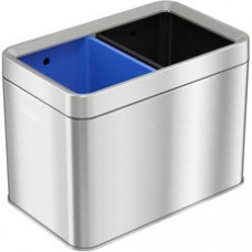 HLS Commercial Stainless Steel Bin Receptacle - Multi-compartment - 5 gal Capacity - Rectangular - Manual - Fingerprint Resistant, Smudge Resistant, Durable, Easy to Clean, Handle - 12