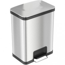 HLS Commercial AirStep Stainless Steel Step Trash Can - Deodorizer - 13 gal Capacity - Rectangular - Manual - Sensor, Smudge Resistant, Foot Pedal, Handle, Easy to Clean, Fingerprint Resistant, Vented - 21.5