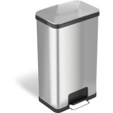 HLS Commercial AirStep Stainless Steel Step Trash Can - Deodorizer - 4.76 gal Capacity - Foot Pedal, Smudge Resistant, Easy to Clean, Vented, Handle, Fingerprint Proof, Durable - 28.4