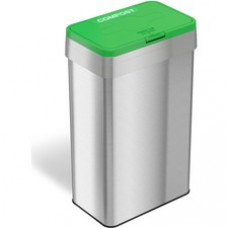 HLS Commercial Rectangular Open Top Compost Bin/Lid - Push Button Opening - 21 gal Capacity - Rectangular - Smudge Resistant, Fingerprint Proof, Easy to Clean - 34