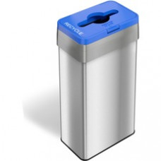 HLS Commercial Rectangular Open Top Recycle Bin/Lid - Push Button Opening - 21 gal Capacity - Rectangular - Smudge Resistant, Fingerprint Proof, Easy to Clean, Recyclable - 34